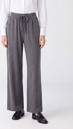 Brunello Cucinelli Pantaloni wide leg in cotone e seta con coulisse