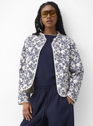 Vero Moda Womens Blue flowers lightweight quilted jacket
