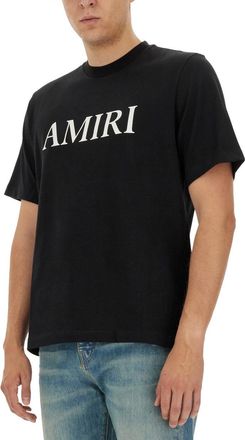Amiri Logo Cotton T-Shirt - Black