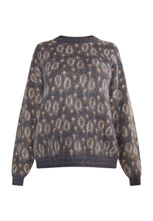 Usha Gebreide trui Dames Antraciet Veelkleurig