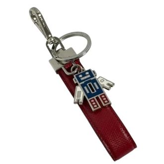 Prada Pre-owned Canvas Key-holder - Heren - Pre-owned - Rood - Maat: ONE Size Leer