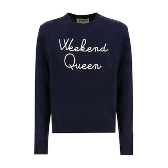 MC2 Saint Barth Round-neck Knitwear, female, Blue, Size: S New Queen Sweater