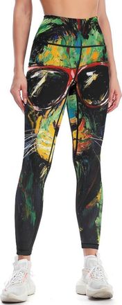 Generic Jamaica Rasta Lion Leggings for Women High Waist Tummy Control Workout Yoga Pants for Running Athletic L