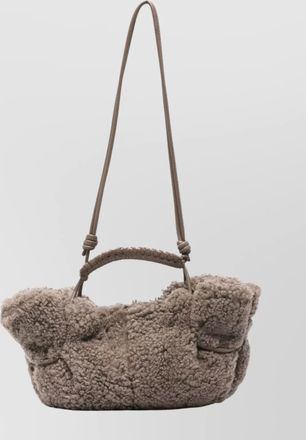 Hereu braided handle shoulder bag with adjustable strap