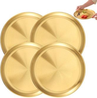 OEM 4 Piezas, Platos De Acero Inoxidable, Recipientes De Almacenamiento De 20 Cm, Platos Irrompibles, Aptos Para Lavavajillas (dorados)