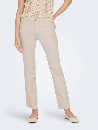 Only 7/8-Jeans ONLY ONLANN-KENYA MW CR AK FLA ECRU DNM NOOS, Damen, Gr. XS (34), L&auml;nge 32, beige (ecru), Denim/Jeans, Obermaterial: 86% Baumwolle, 13% Poly
