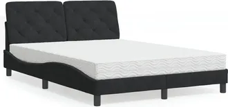 vidaXL Cama Con Colch&oacute;n Terciopelo Negro 120x200 Cm Vidaxl