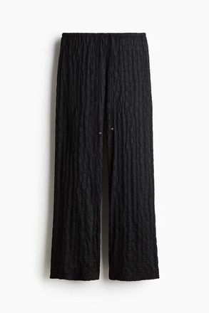 H&M Lace-look Drawstring Trousers in Black at Nordstrom, Size Xx-Large