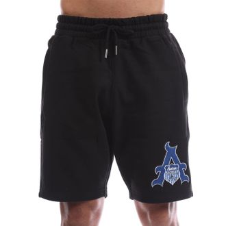 Avirex Mens Juniper Fleece Sweat Shorts with Elasticated Waistband in Black - Size Large