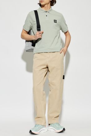 Stone Island Polo Shirt With Logo Patch, Mens, Green