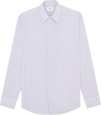 Saint Laurent Light Purple Stripes Shirt