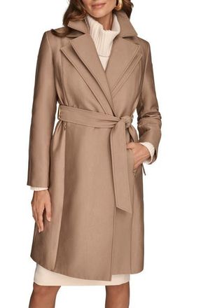 DKNY Double Collar Cotton Blend Trench Coat in Khaki at Nordstrom, Size X-Large