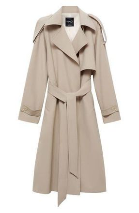 Mango Wanna Oversize Trench Coat in Ecru at Nordstrom Rack, Size Large