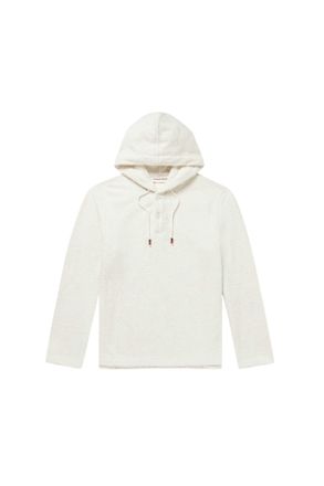 Orlebar Brown Mens Sennett Longer Pile Towelling Hoodie In Matchstick