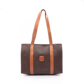 Celine Macadam Brown Coated Canvas Handbag Tote Bag (Pre-Owned)
