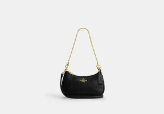 Coach Womens Teri Mini Crossbody Bag With Quilting in Black | Leather