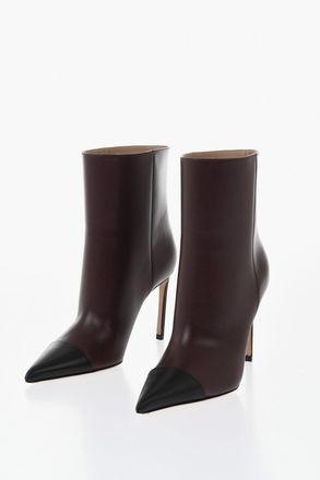 Francesco Russo Stivaletti in Pelle con Punta a Contrasto Tacco 9cm Francesco Russo