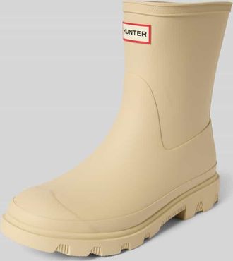 Hunter Gummistiefel mit Logo in Beige, Größe 37
