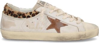 Golden Goose Super Star Distressed White Cow Leather Sneakers