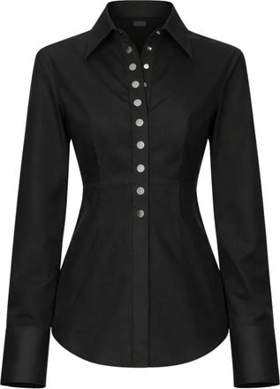 Sportmax Poplin Shirt - Dames - Overhemden - Zwart - S - Katoen - Overhemden
