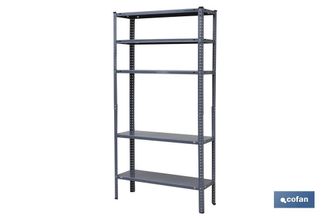 cofan Kit Estant. Metal C/torn. 5 Baldas 180x90x30 Gris