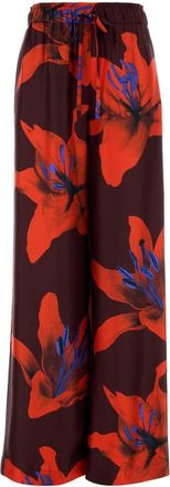 Alexander McQueen Alexander Mcqueen Printed Satin Wide Leg Pant