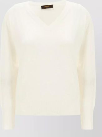 Moorer wool sweater long sleeves ribbed cuffs v neckline