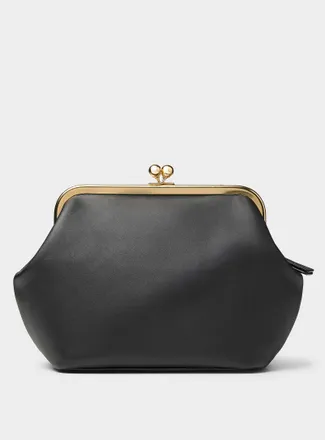 Coach Womens XXL ebony leather minaudi&egrave;re