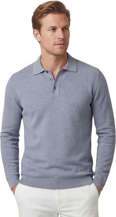 Casamoda Poloshirt Casa Moda blauw 3 knoopjes normale fit