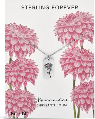 Sterling Forever Birth Flower Pendant