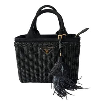 Prada Pre-owned Handbags, female, Black, Size: ONE SIZE Pre-owned Vintage Tote Bag
