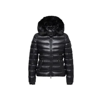 Moncler Badyf Faux Fur-trimmed Hooded Short Down Jacket Black Size 00