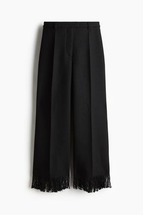 H&M Hose mit Fransens&auml;umen - Schwarz