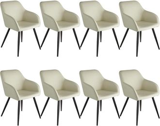 TecTake 8x sedie Marilyn tessuto, gambe nere - sedia, sedia sala da pranzo, sedia soggiorno