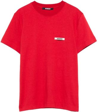 Jacquemus Red Crewneck Logo Patch T-Shirt