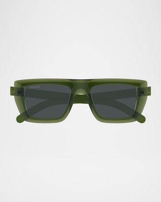 Gucci Men & apos;s GG1723SM Plastic Rectangle Sunglasses