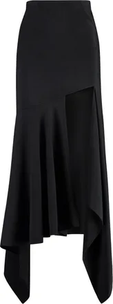 MUGLER Black Solid Maxi Skirt