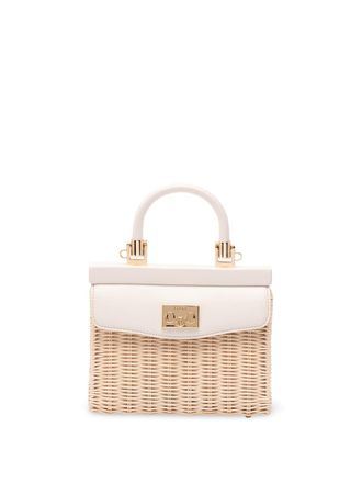 Rodo Wicker And Leather Small Handbag
