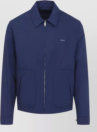 Prada polyester jacket pointed collar straight hem
