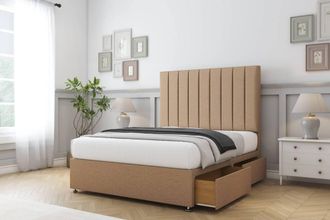 Comfort Beds Tokyo Dumfries Divan Base 2 Drawers - 54 Headboard in Light Brown | Size: Single