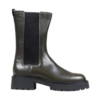 Calvin Klein Jeans Chunky High Chelsea Laarzen - Dames - Chelseaboots - Grijs - 37 EU - Leer - Schoenen