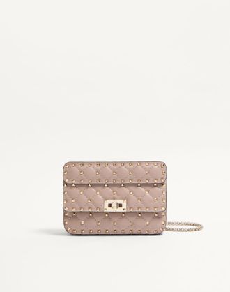 Valentino Garavani Borsa Piccola Rockstud Spike In Nappa Donna POUDRE UNI