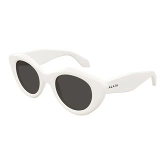 Alaia Sunglasses, unisex, White, Size: 50 MM Rounded Acetate Cat-Eye Sunglasses