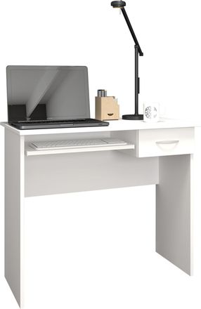 ebuy24 Ebuy24 - Mesa De Escritorio De Madera Del Teclado Del Teclado De La Computadora De Escritorio De Vcm Mesa De Oficina Arusa (blanco)