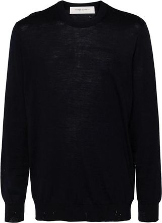 Golden Goose Blauwe Wollen Pullover Sweater Aw 24 - Heren - Ronde hals truien - Blauw - XL - Wol - Truien & Vesten