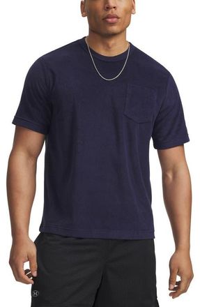 Under Armour UA Icon Terry Cloth Pocket T-Shirt in Midnight Navy at Nordstrom, Size Xx-Large