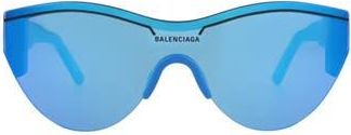 Balenciaga 99mm Shield Mirrored Sunglasses in Light Blue at Nordstrom Rack