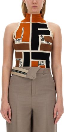 Fendi Ff Puzzle Pattern Top-Donna