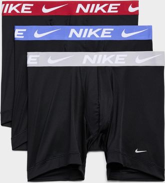 Nike Mens 5 blue/grey/red trim boxer briefs Essential Micro 3-pack