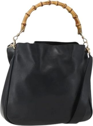 Gucci Pre-owned Handbags, female, Black, Size: ONE SIZE Pre-owned Vintage Leather Handbag
